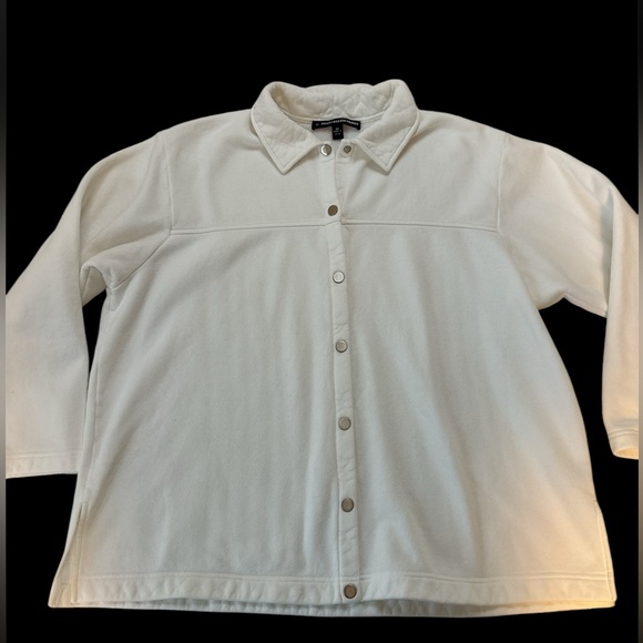 White ELLEN TRACY button down shirt/ shacket 2X - Picture 1 of 3